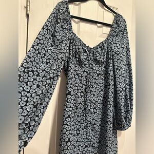 Urban Outfitters Glamorous Blue and Black Floral Mini Dress